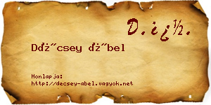 Décsey Ábel névjegykártya