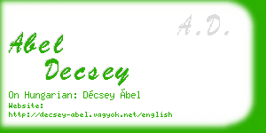 abel decsey business card