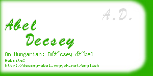 abel decsey business card